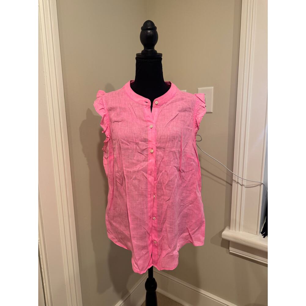 Lily Pulitzer pink linen blouse